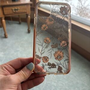 kate spade Clear Floral Phone Case - Gold Accents